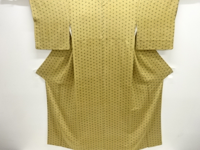 籠目に抽象模様小紋着物